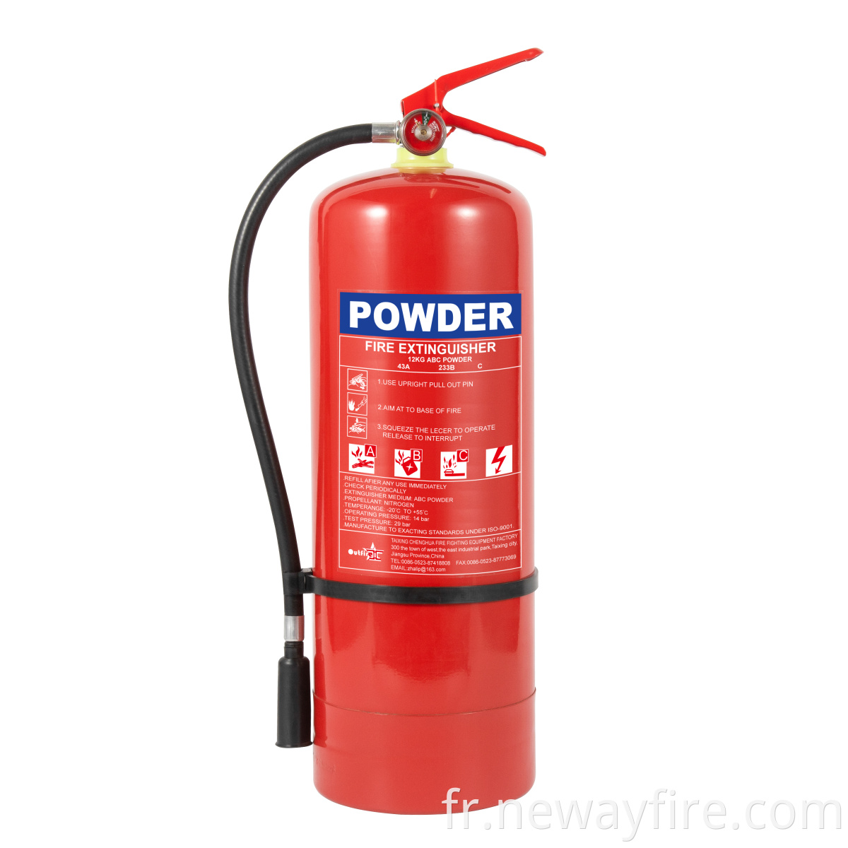 12Kg Portable dry powder fire extinguisher